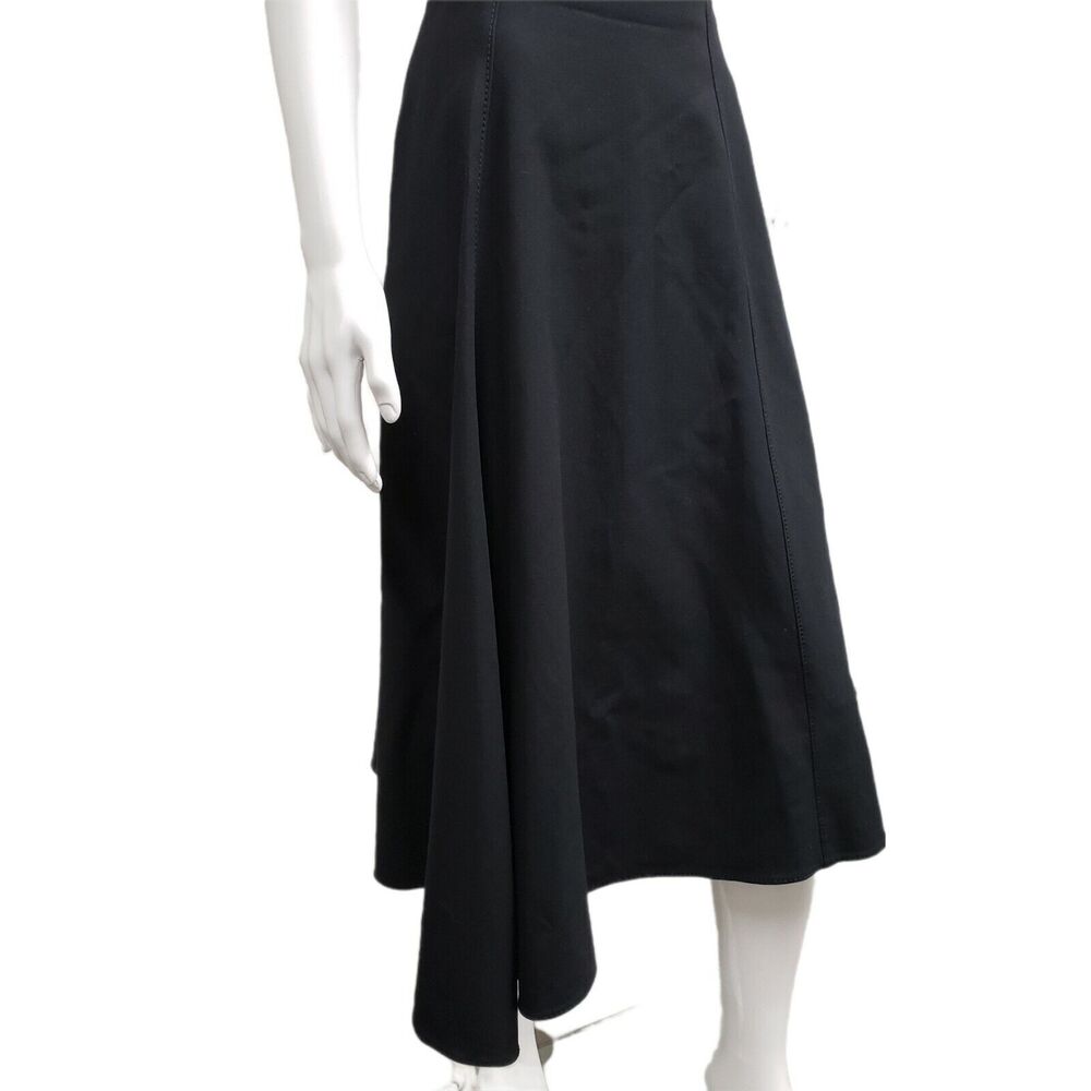 DOROTHEE SCHUMACHER Black Look Sharp Asymmetrical A-Line Midi Skirt Size M - Picture 3 of 8